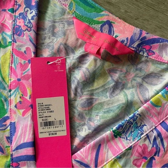 NWT Lilly Pulitzer Disney Parks Minnie Mouse and Daisy Duck V Neck Lorina Dress - Picture 4 of 6